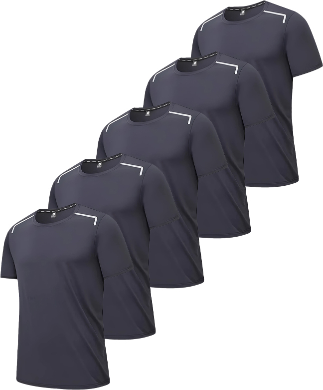 5 Pack Men's Crew Neck Dry Fit T-Shirt-DZUHE00182