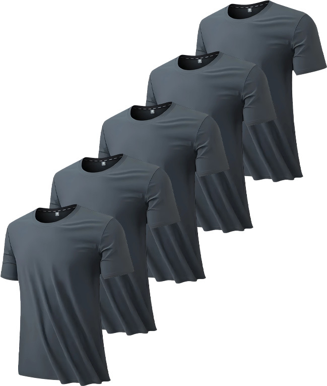 5 Pack Men's Summer Slim Fit Solid Color T-Shirt-DZUHE00181