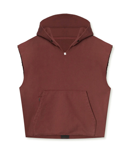 ZITY Men's multi-pocket Sleeveless Pullover Hoodie-DUMHD05487