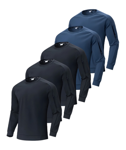 5 Pack Men's Moisture Wicking Long Sleeve T-Shirt-DZUHE00166