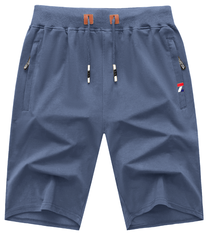 ZITY Men's Zipper Pocket Drawstring Elastic Waist Casual Shorts-AASSY0002