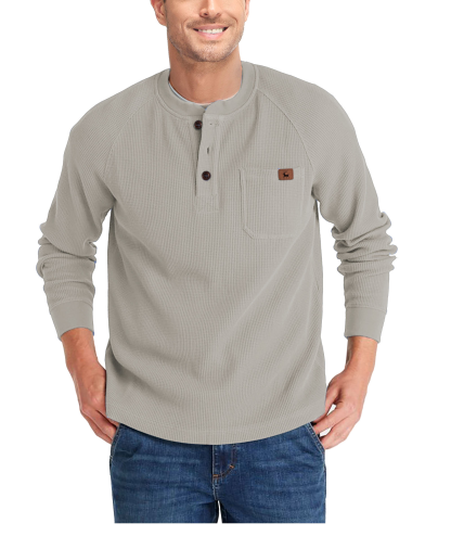 ZITY Men's Long Sleeve Casual Waffle Thermal Henley Shirt-CUMLS03493
