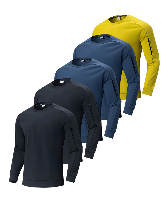 5 Pack Men's Moisture Wicking Long Sleeve T-Shirt-DZUHE00166
