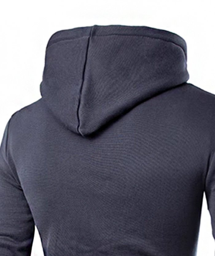 ZITY Men's Button Collar Long Sleeve with Pocket Casual Hoodie-DUMFH05036|Zitysports