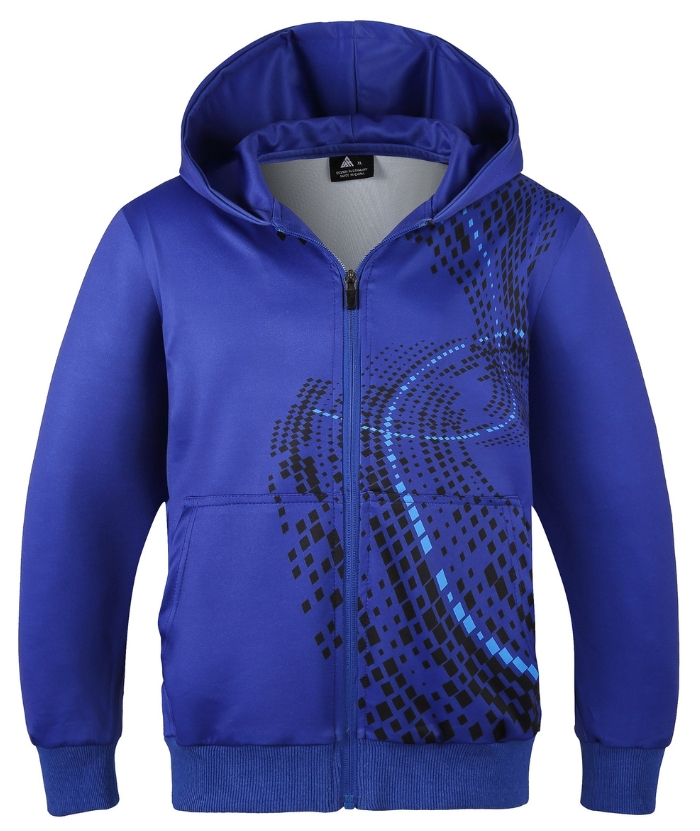 ZITY Kid's Printed Hooded Zipper With Pocket Hoodie 6-15 Years-ZPK006230 | Zitysports