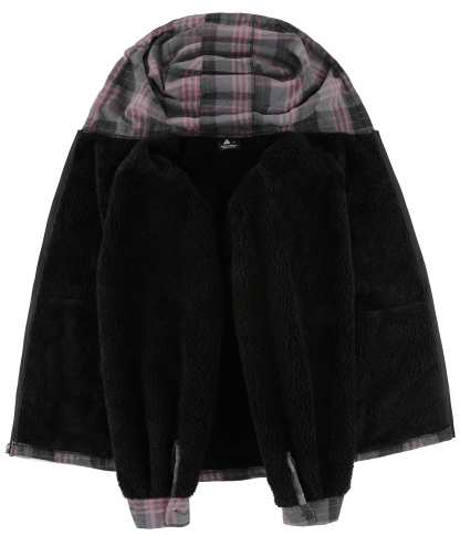 ZITY Men's Autumn Winter Plaid Thick Sherpa Line Hoodie-CUMJA05731