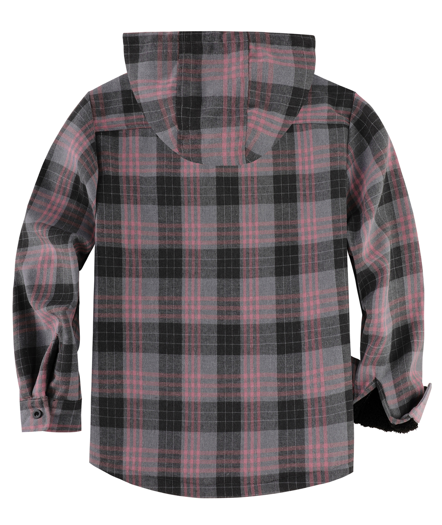 ZITY Men's Autumn Winter Plaid Thick Sherpa Line Hoodie-CUMJA05731