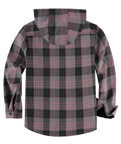 ZITY Men's Autumn Winter Plaid Thick Sherpa Line Hoodie-CUMJA05731