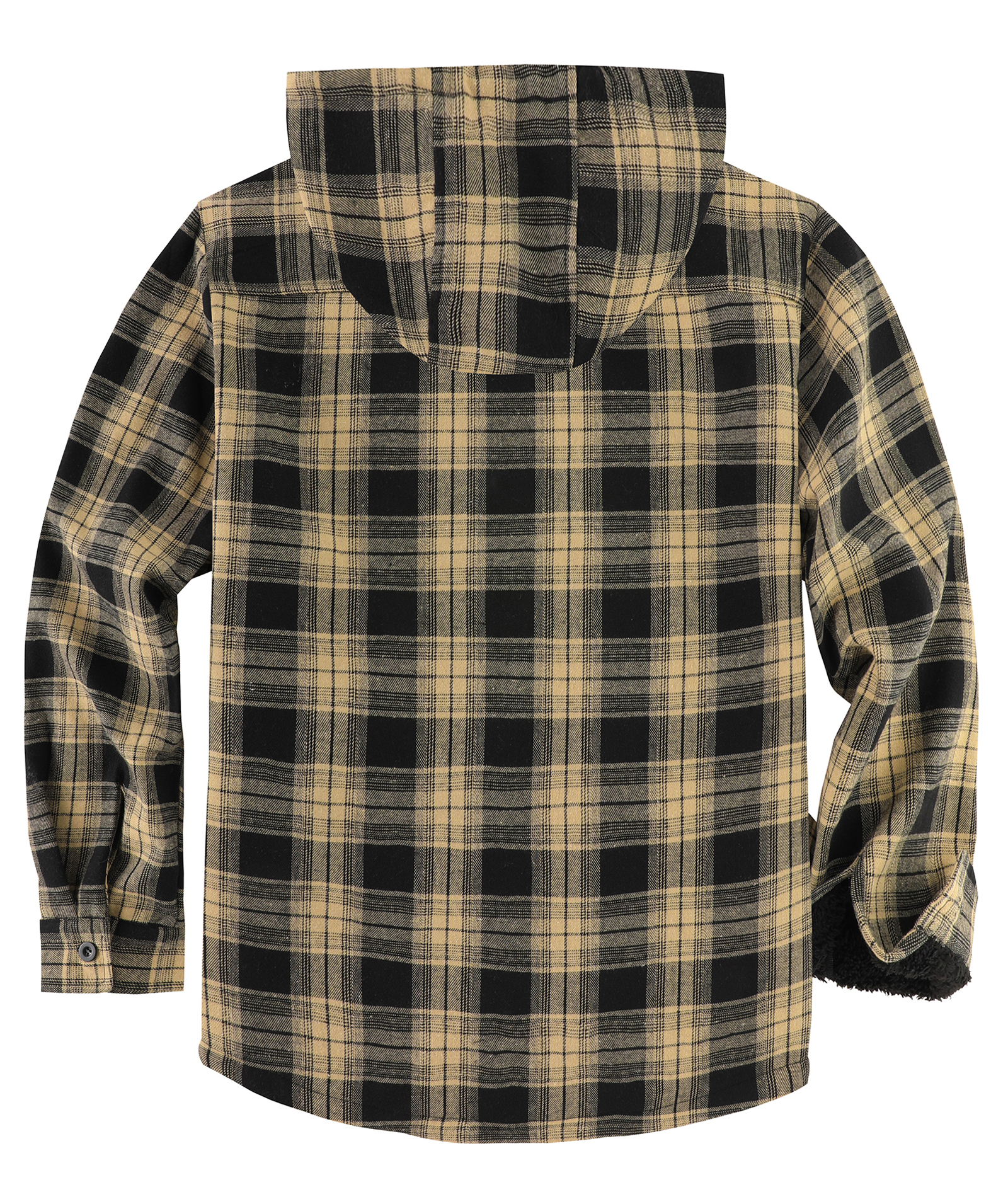 ZITY Men's Autumn Winter Plaid Thick Sherpa Line Hoodie-CUMJA05731