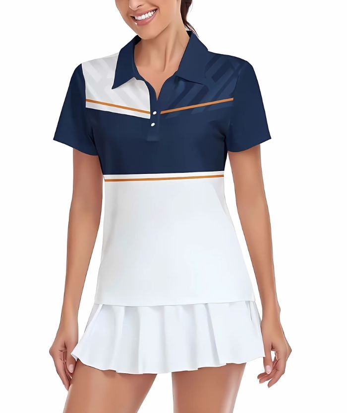 Wholesale Women's Butterfly Print Slim Fit Golf Polo Shirt | Zitysports