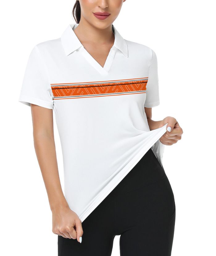 ZITY Women's Dri Fit Casual White Golf Polo Shirt-CUWPO02130