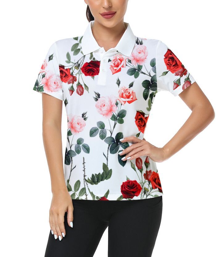 Wholesale Women's Dri Fit Spiral Pattern Golf Polo Shirt | Zitysports