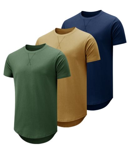 3 Pack Men's Round Neck Hip-Hop Slim Fit T-Shirt-TZUHE00113