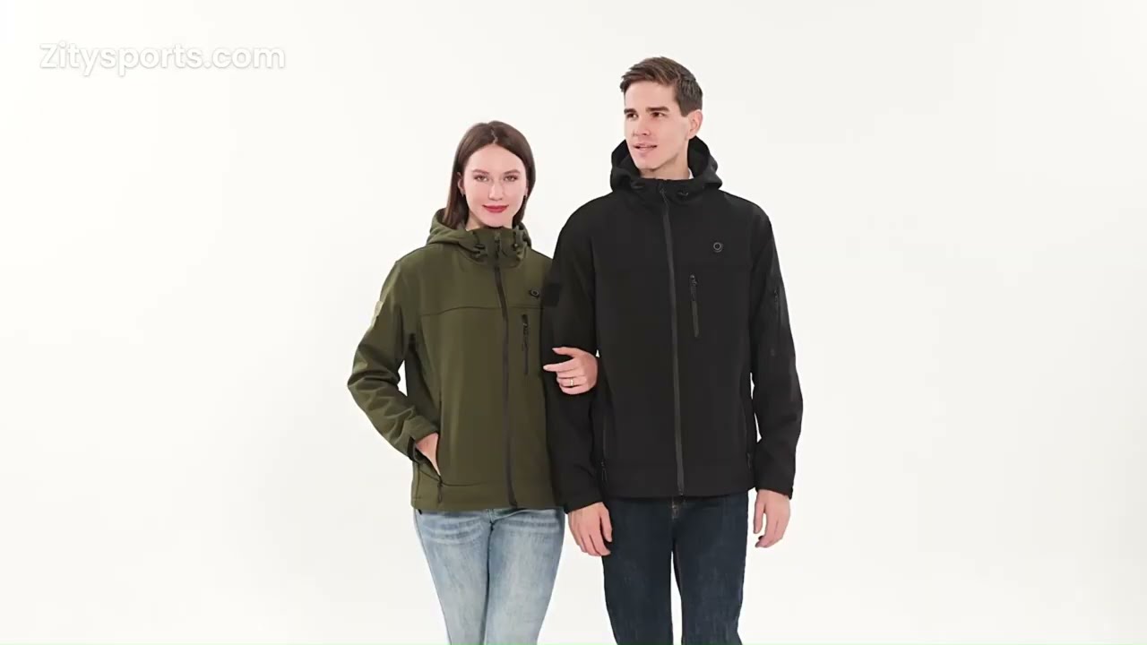 Unisex Waterproof Hooded 10 Heating Zones Heated Jacket-2312