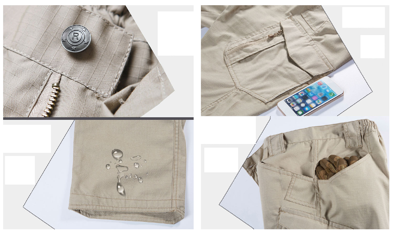 Practical Pockets and water proof pants details
