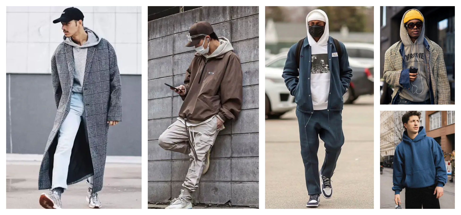 men's hoodie outfits in different styles