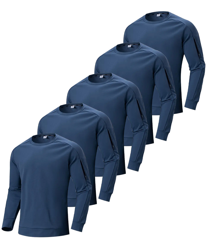 ZITY Men's Moisture Wicking Pullover Long Sleeve T-Shirt-DZUHE00166