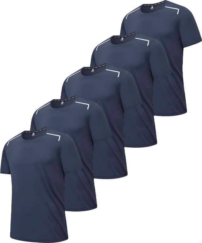 5 Pack Men's Crew Neck Dry Fit T-Shirt-DZUHE00182