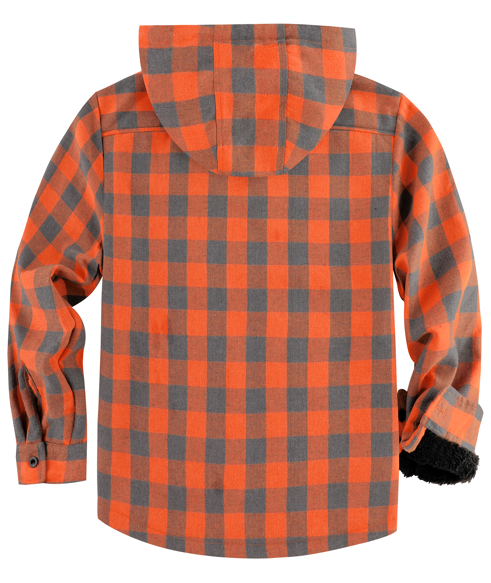 ZITY Men's Autumn Winter Plaid Thick Sherpa Line Hoodie-CUMJA05731