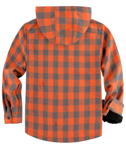 ZITY Men's Autumn Winter Plaid Thick Sherpa Line Hoodie-CUMJA05731