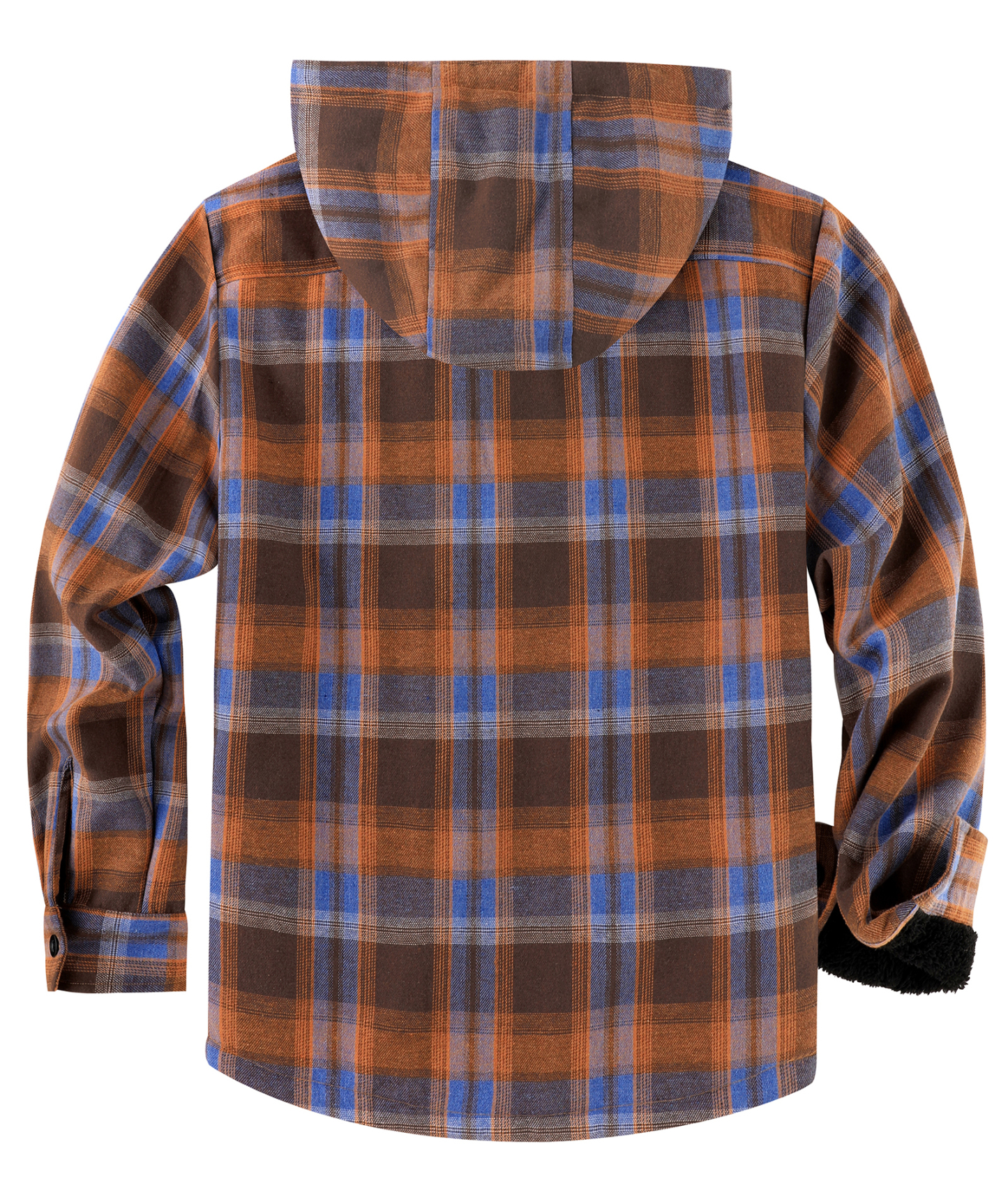 ZITY Men's Autumn Winter Plaid Thick Sherpa Line Hoodie-CUMJA05731