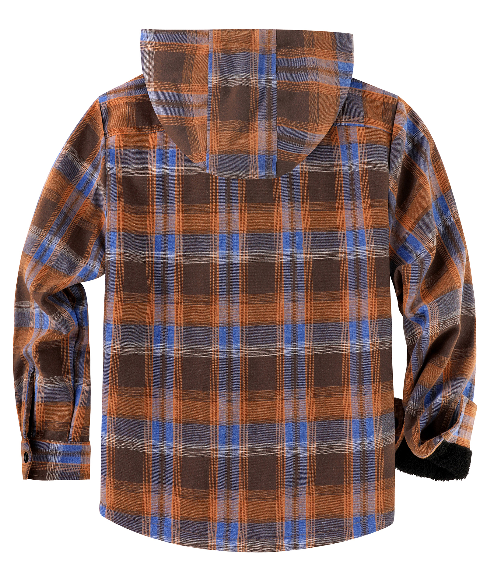 ZITY Men's Autumn Winter Plaid Thick Sherpa Line Hoodie-CUMJA05731