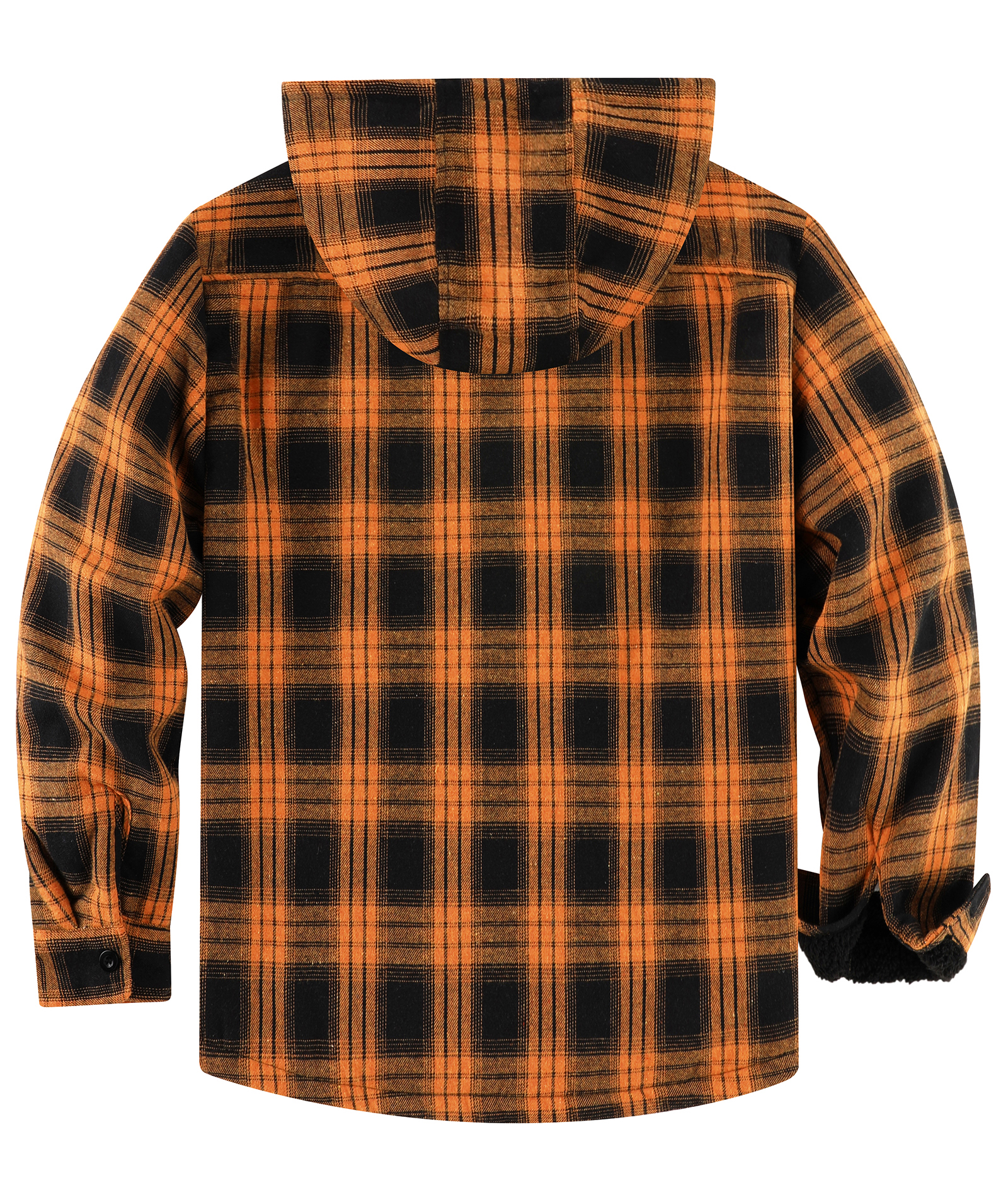 ZITY Men's Autumn Winter Plaid Thick Sherpa Line Hoodie-CUMJA05731