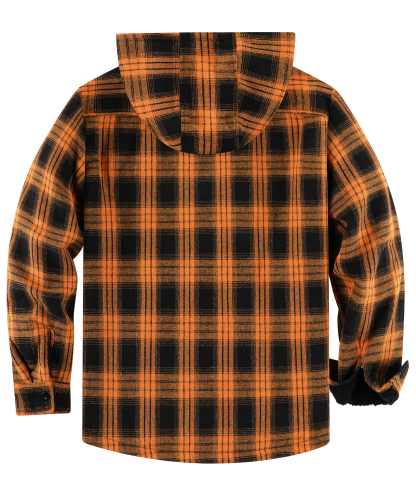 ZITY Men's Autumn Winter Plaid Thick Sherpa Line Hoodie-CUMJA05731