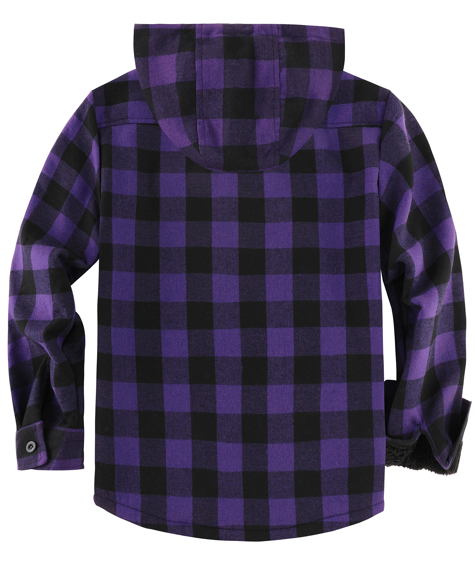 ZITY Men's Autumn Winter Plaid Thick Sherpa Line Hoodie-CUMJA05731