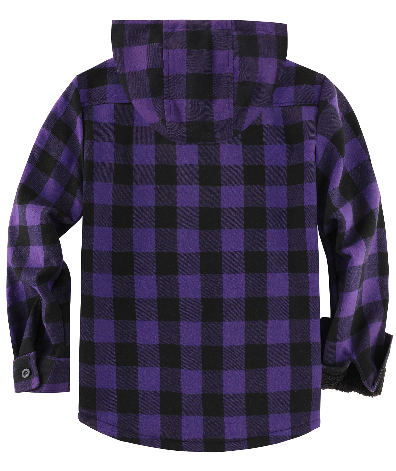 ZITY Men's Autumn Winter Plaid Thick Sherpa Line Hoodie-CUMJA05731