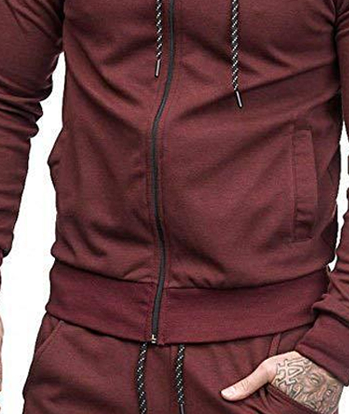 ZITY Men's Full-Zip Long Sleeve Workout Slim Fit Outdoor Hoodie-DUMFH04985|Zitysports