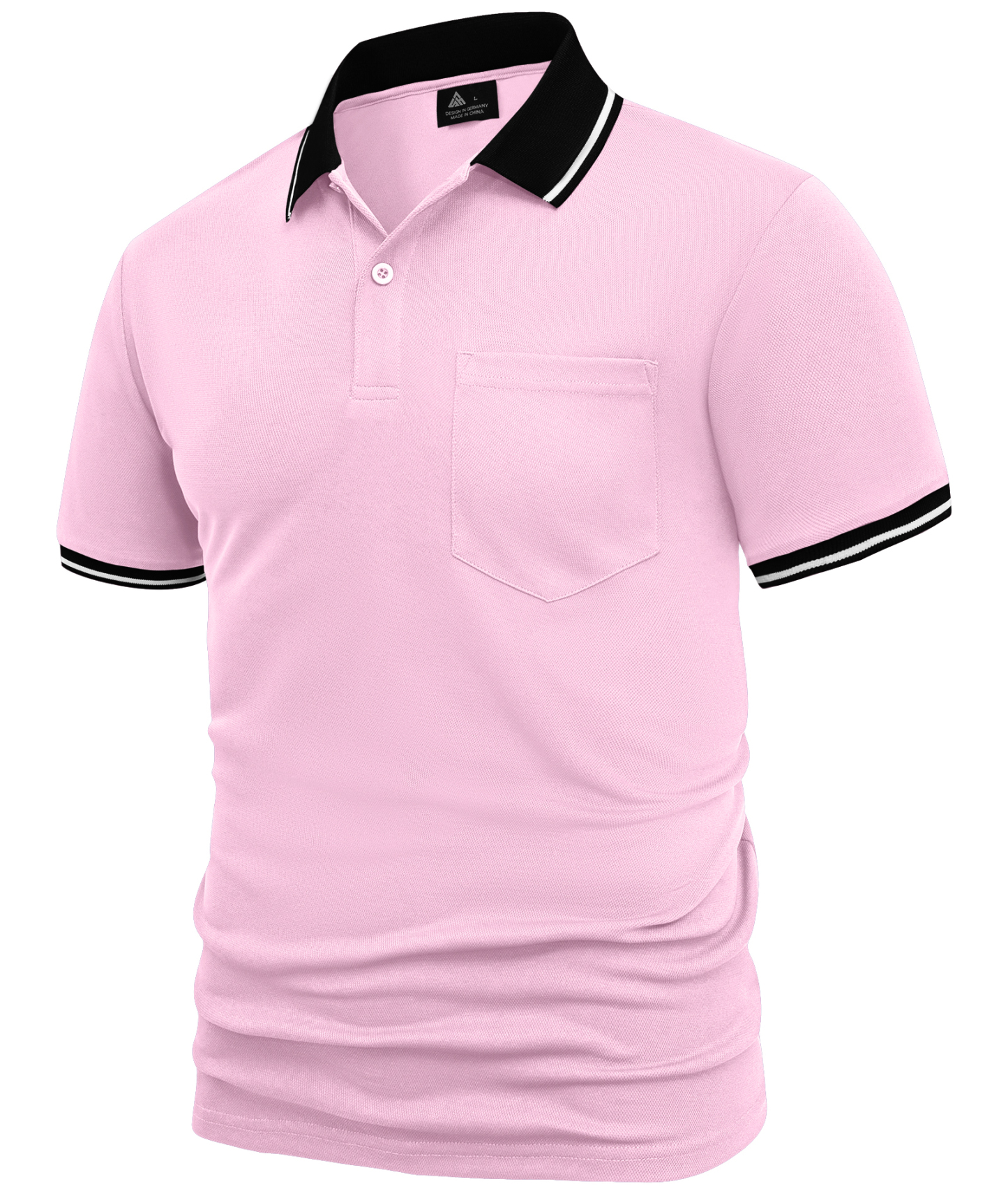 ZITY Men's Contrast Collar Slim Fit Polo Shirt-CUMPO05144
