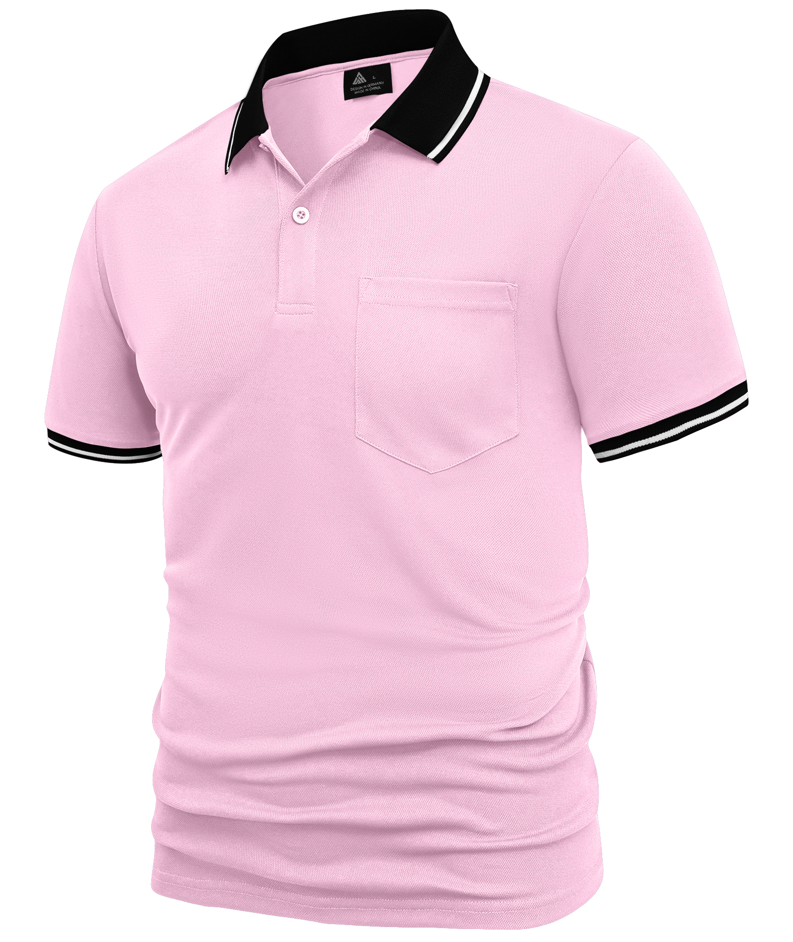 ZITY Men's Contrast Collar Slim Fit Polo Shirt-CUMPO05144