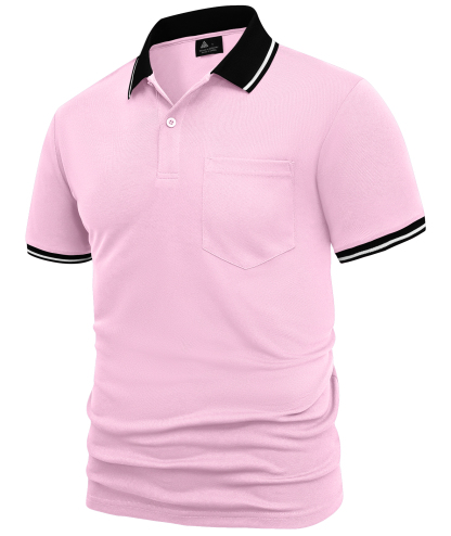 ZITY Men's Contrast Collar Slim Fit Polo Shirt-CUMPO05144