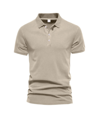 Men's Casual Summer Solid Color Slim Fit Polo Shirt-DUMPO06025