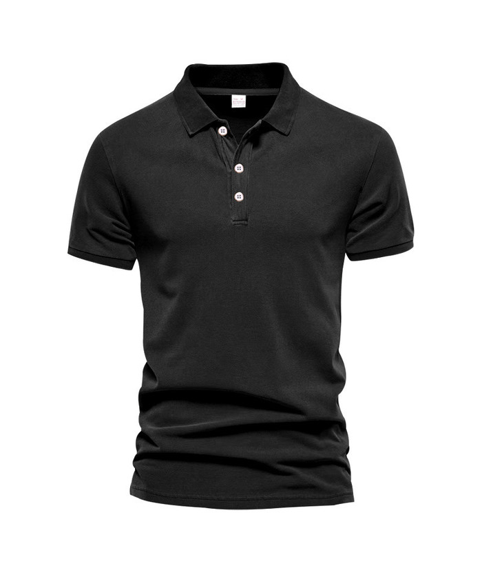 Men's Casual Summer Solid Color Slim Fit Polo Shirt-DUMPO06025