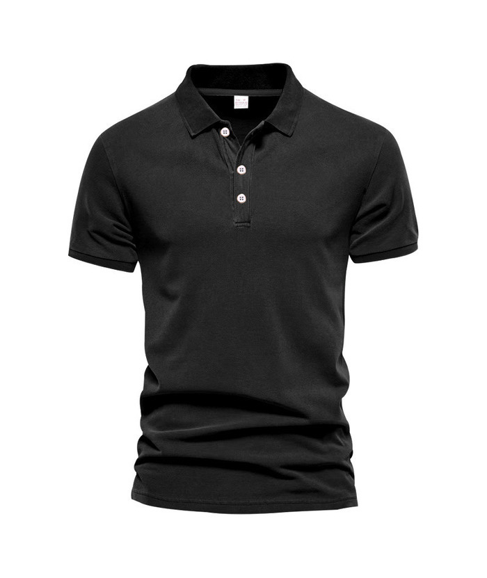 Men's Casual Summer Solid Color Slim Fit Polo Shirt-DUMPO06025