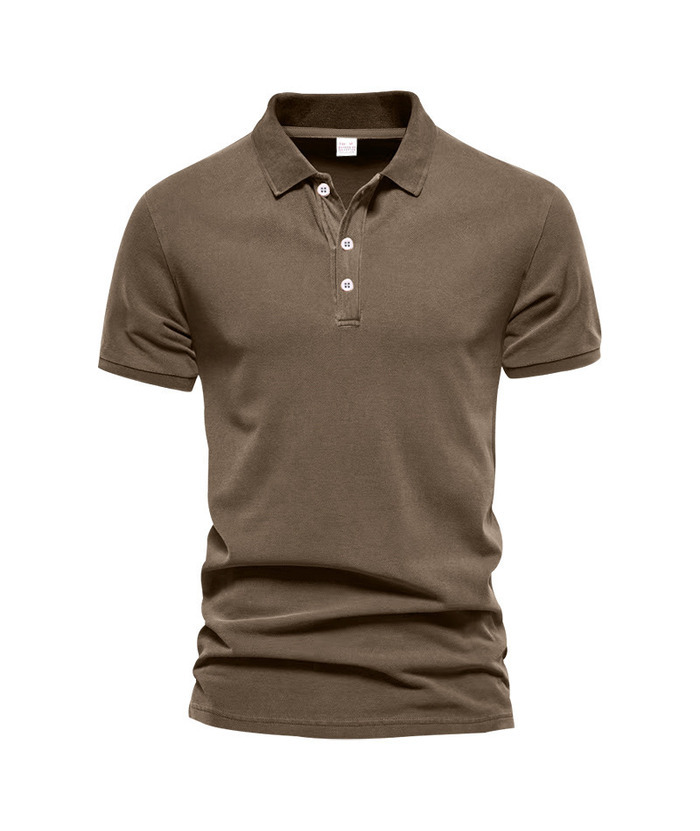 Men's Casual Summer Solid Color Slim Fit Polo Shirt-DUMPO06025