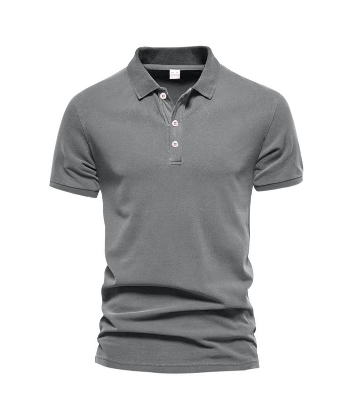 Men's Casual Summer Solid Color Slim Fit Polo Shirt-DUMPO06025