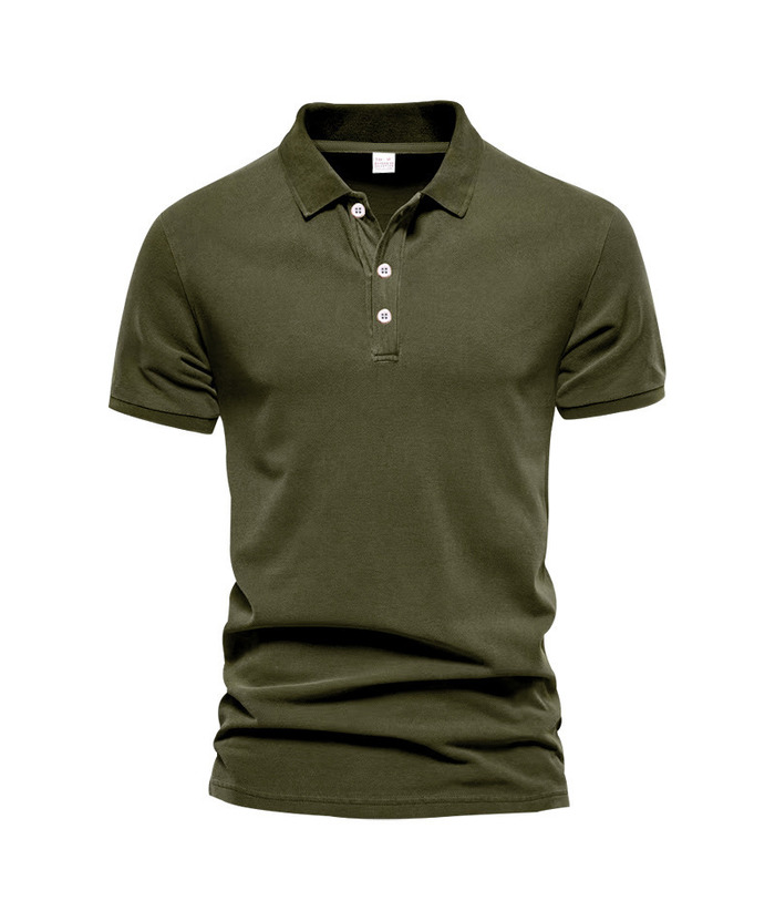 Men's Casual Summer Solid Color Slim Fit Polo Shirt-DUMPO06025