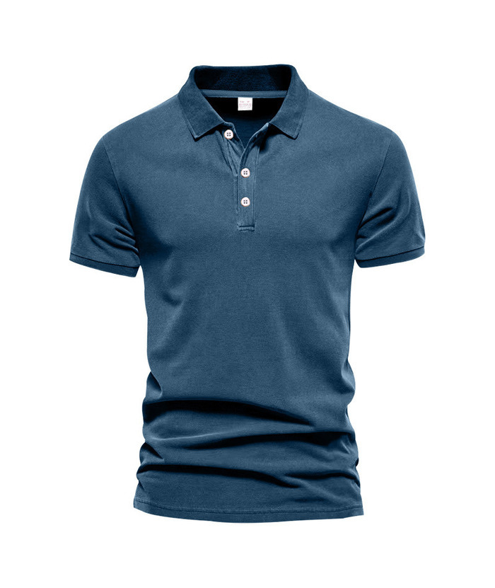 Men's Casual Summer Solid Color Slim Fit Polo Shirt-DUMPO06025