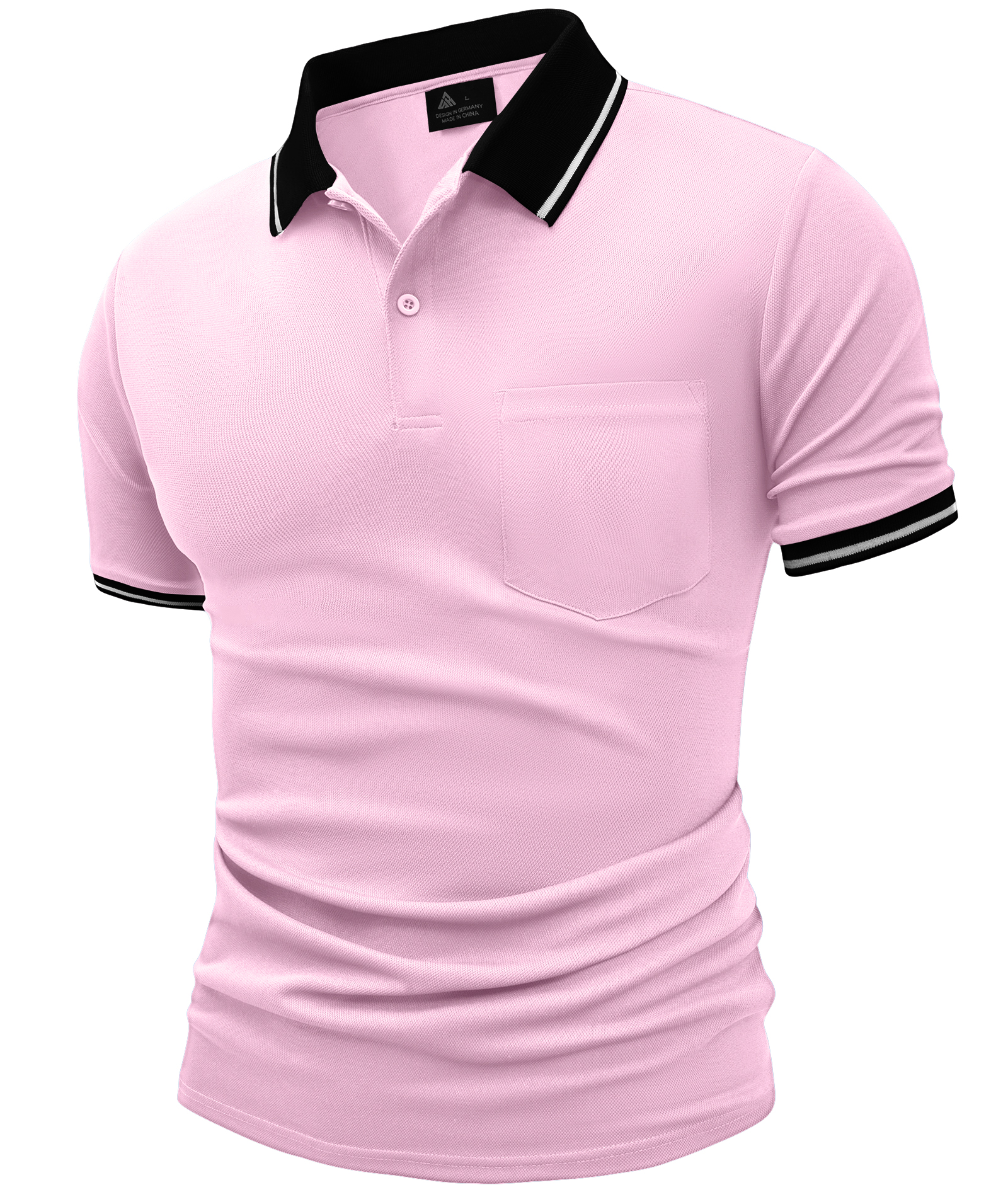 ZITY Men's Contrast Collar Slim Fit Polo Shirt-CUMPO05144
