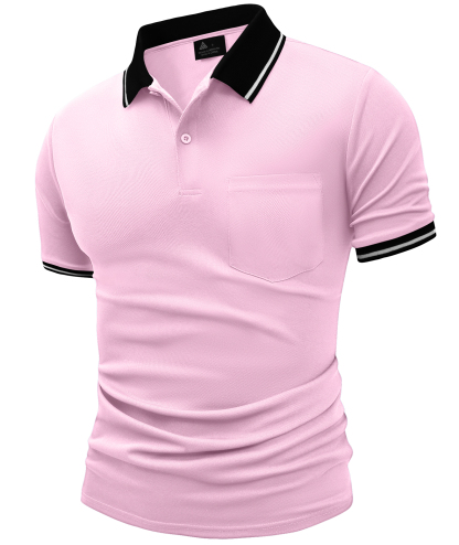 ZITY Men's Contrast Collar Slim Fit Polo Shirt-CUMPO05144