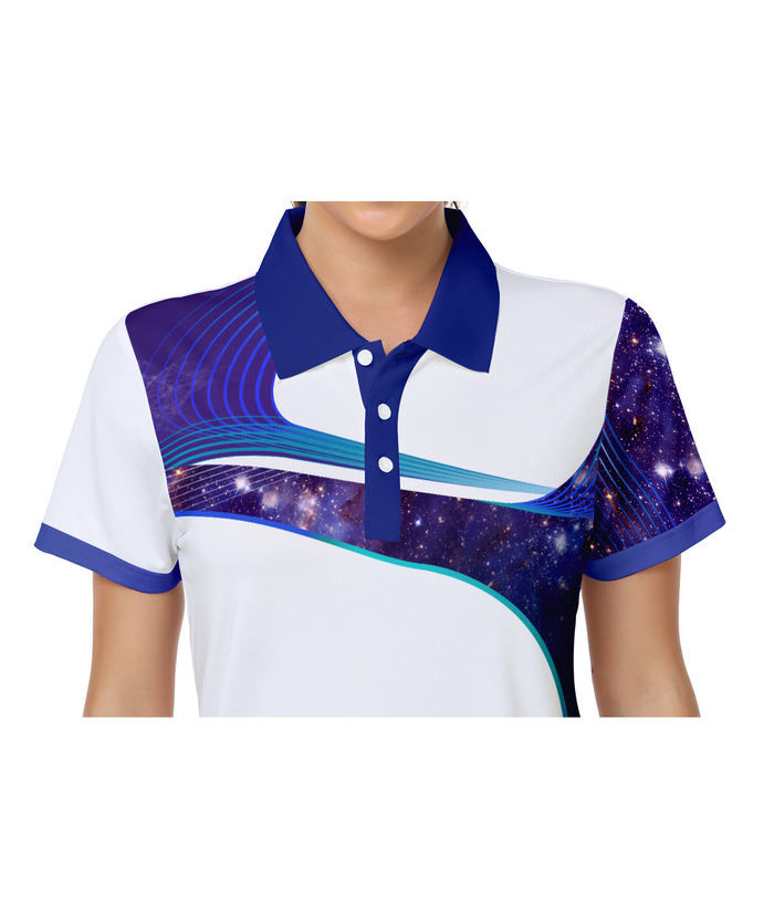 Blue golf polos for women - Breathable athletic shirt