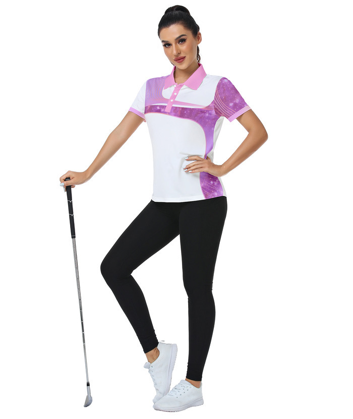 Pink dri fit golf polo women's - Moisture-wicking golf wear