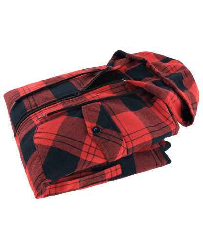 ZITY Men's Autumn Winter Plaid Thick Sherpa Line Hoodie-CUMJA05731