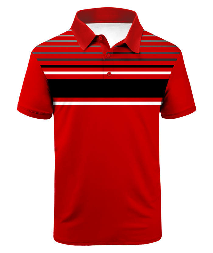 ZITY Men's Striped Color Block Dri Fit Polo Shirt-APOH700052