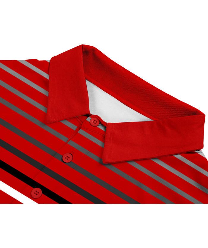 ZITY Men's Striped Color Block Dri Fit Polo Shirt-APOH700052