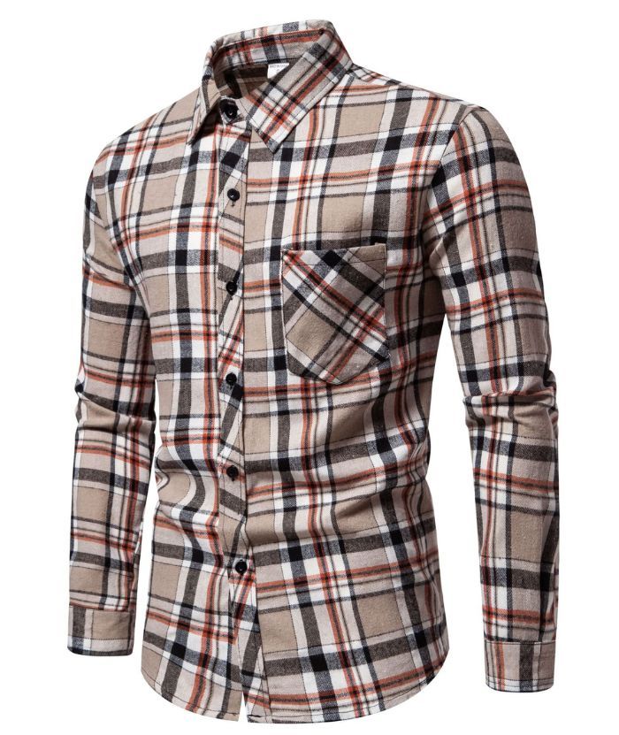 ZITY Men's Full Sleeved Stand Collar Plaid Flannel Shirt-DUMLT05246|Zitysports