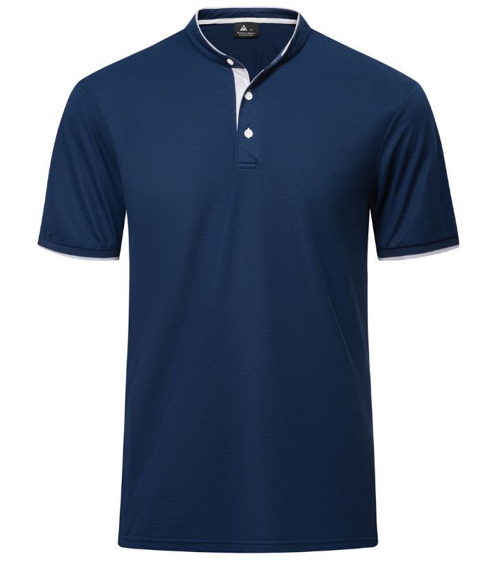 ZITY Men's Dri Fit Button Up Summer T-Shirt-CUMSS01094